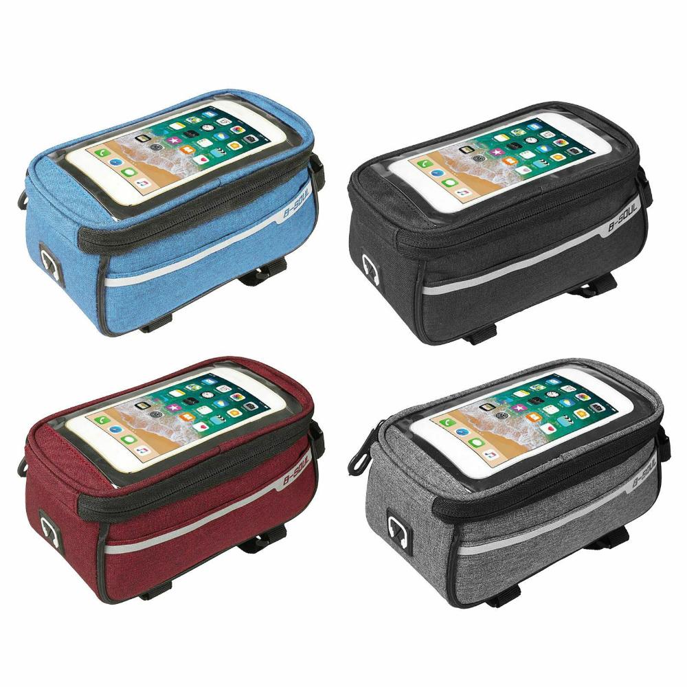 

Водонепроницаемая сумка на переднюю раму велосипеда с экраном, велосипедная сумка, сумка для велосипеда с верхней трубкой, держатель для мобильного телефона