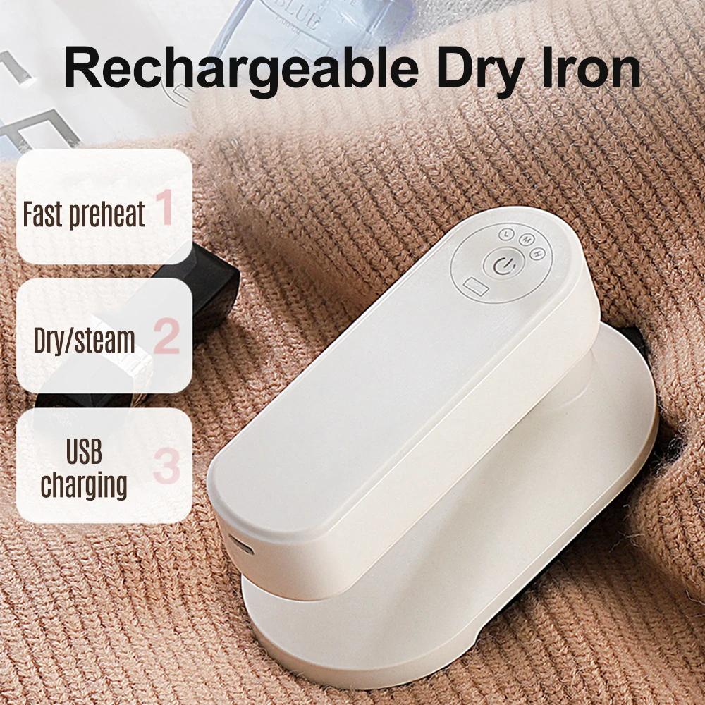 Portable Mini Electric Iron Cordless Rechargeable Dry Iron Wrinkle Remover Touch-Up Ironing For Home Business Trip Travel