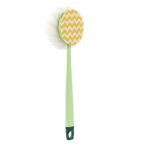 Bath Brush Ergonomic Design Long-Handled Back Scrubber Double Head Gentle Exfoliation Shower Body Scrubber