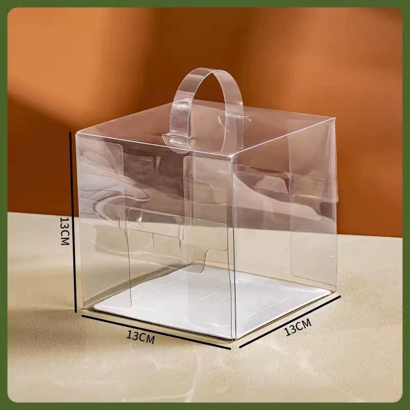 Highly Transparent Hand-held Cake Box Puff Thousand Layer Packaging Box Multi Functional Disposable Portable Dessert Casket Multi-specification