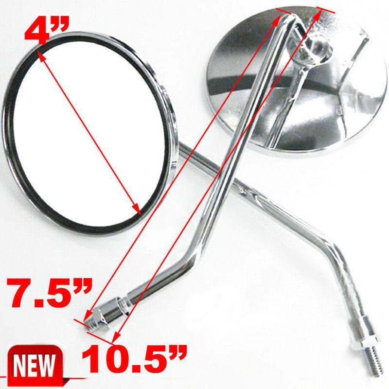 8mm/10mm Motorcycle Rearview Mirror Scooter E-Bike Round Rear View Mirrors Back Side Convex Mirror 2Pcs