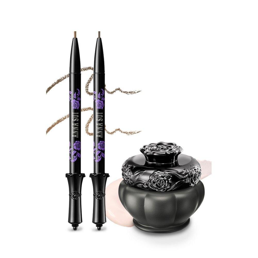 Anna Sui Natural Makeup (Eyebrow Pencil & Gel Pudding Base) 500 Warm Brown