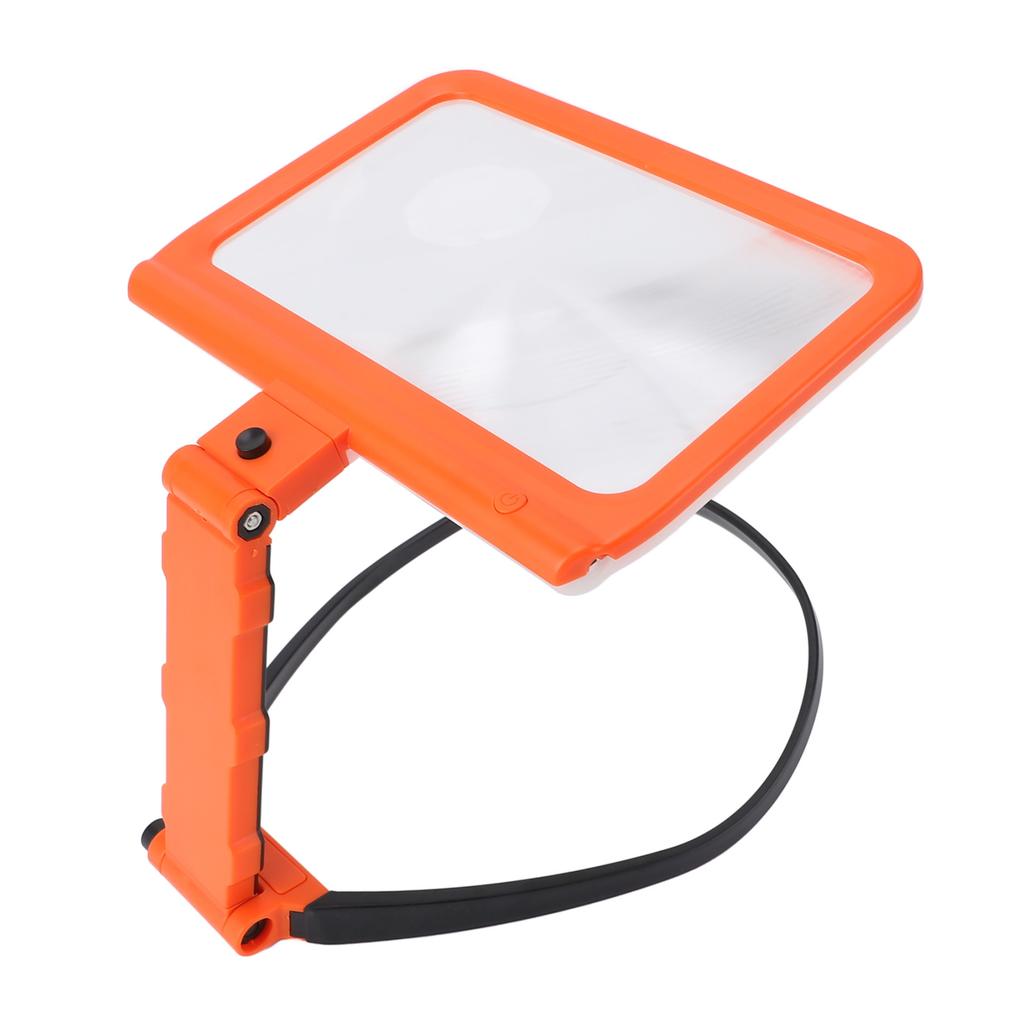 Neck Hanging Magnifying Glass Detachable 5X Magnification Hands Librate Magnifying Glass with 48 LED Chips for Senior