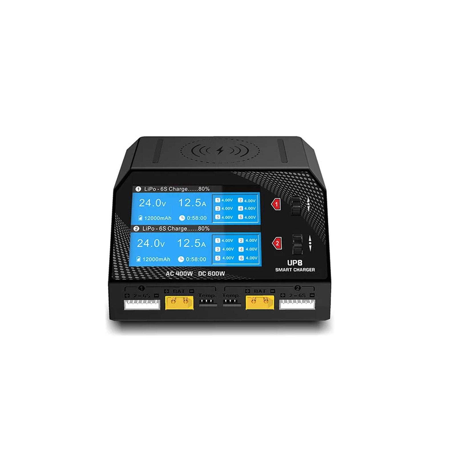 

Балансное зарядное устройство UP8 AC 400 Вт постоянного тока 600 Вт 2x16A Двухканальное балансное зарядное устройство Разрядное устройство EU plug чёрный