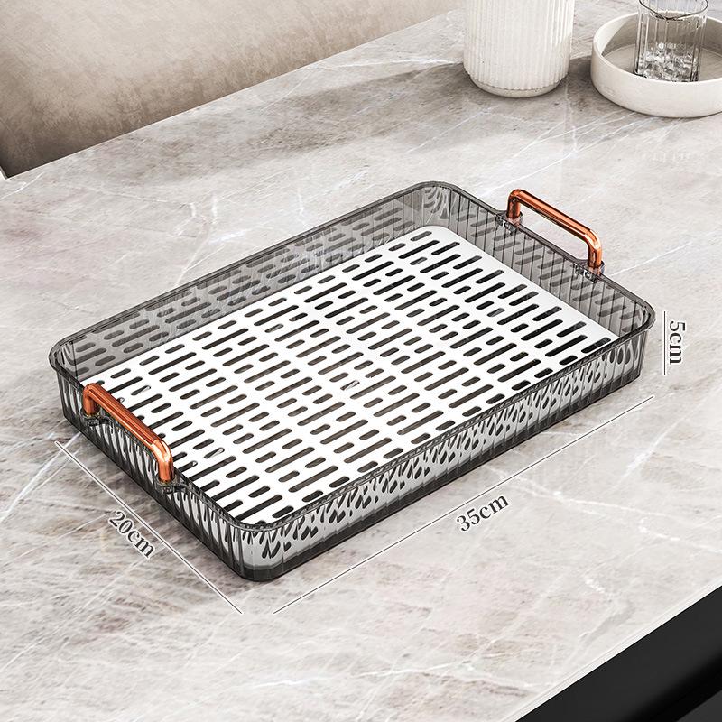 

Modern Simple Fruit Plate and Draining Basket - Tray for Dried Fruit, Candy, and Food Storage Large 39x25x5cm