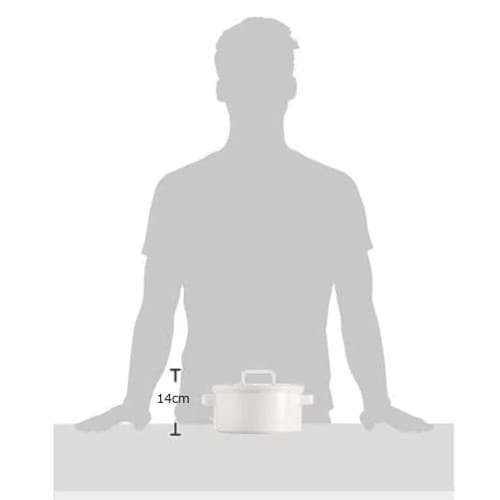 365methods YY-20C.W Enameled Casserole, 20cm, Induction Compatible, Oven Safe, Dishwasher Safe, White