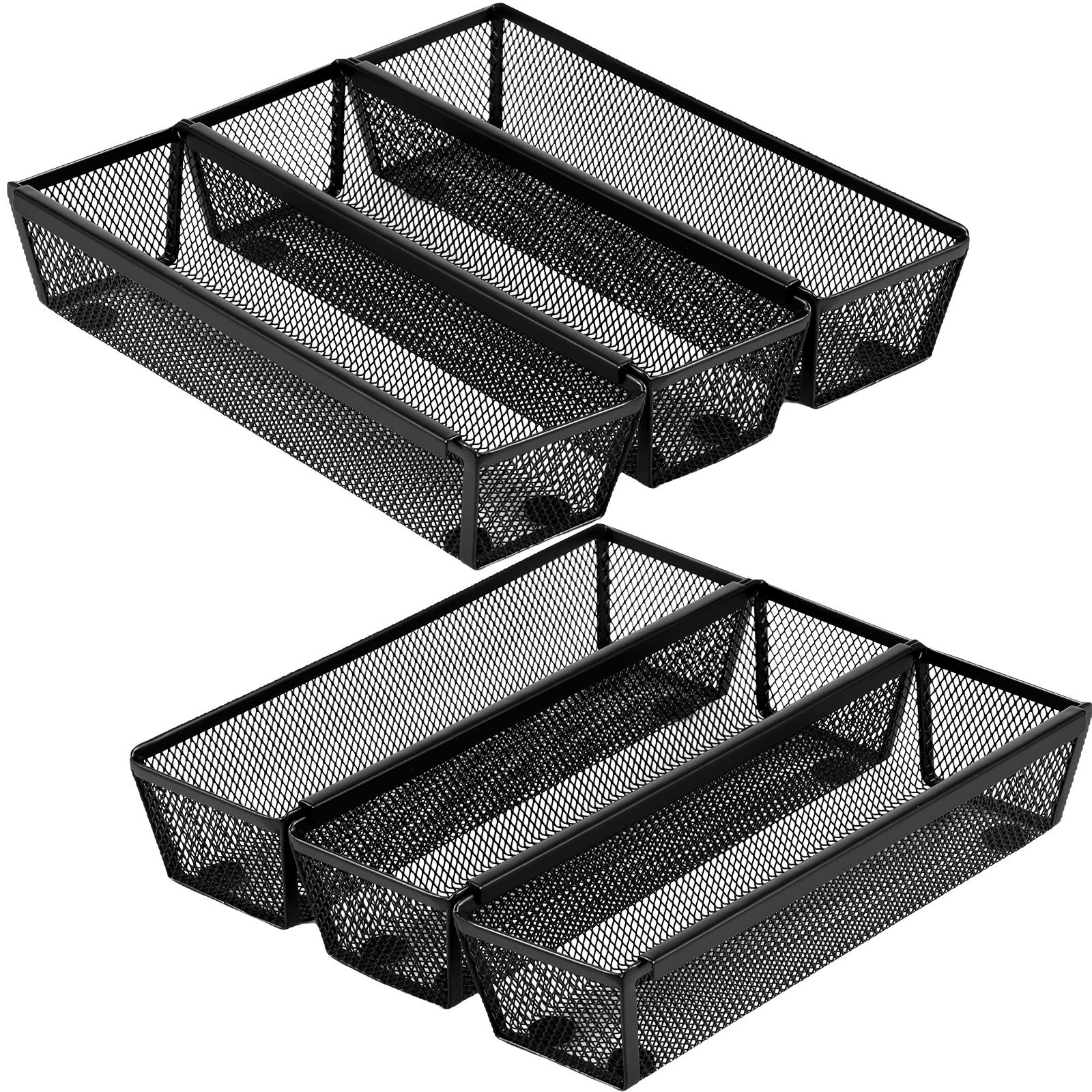 

6Pcs Metal Drawer Organizer with Interlocking Arm Nonslip Utensil Organizer Breathable Silverware Drawer Organizer for Kitchen