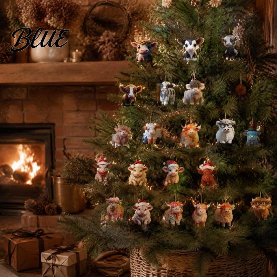 Acrylic Hanging Ornaments Christmas Advent Calendar for Cat Lovers 24 Day Countdown Box with Souvenir Collection Pendants Festive Tree Decor Holiday