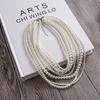 Fashion Exaggerated Eight-layer Imitation Pearl Necklace French Multi-layer Stacked Collarbone Chain Retro Versatile Round Bead Chain Jewelry Women
