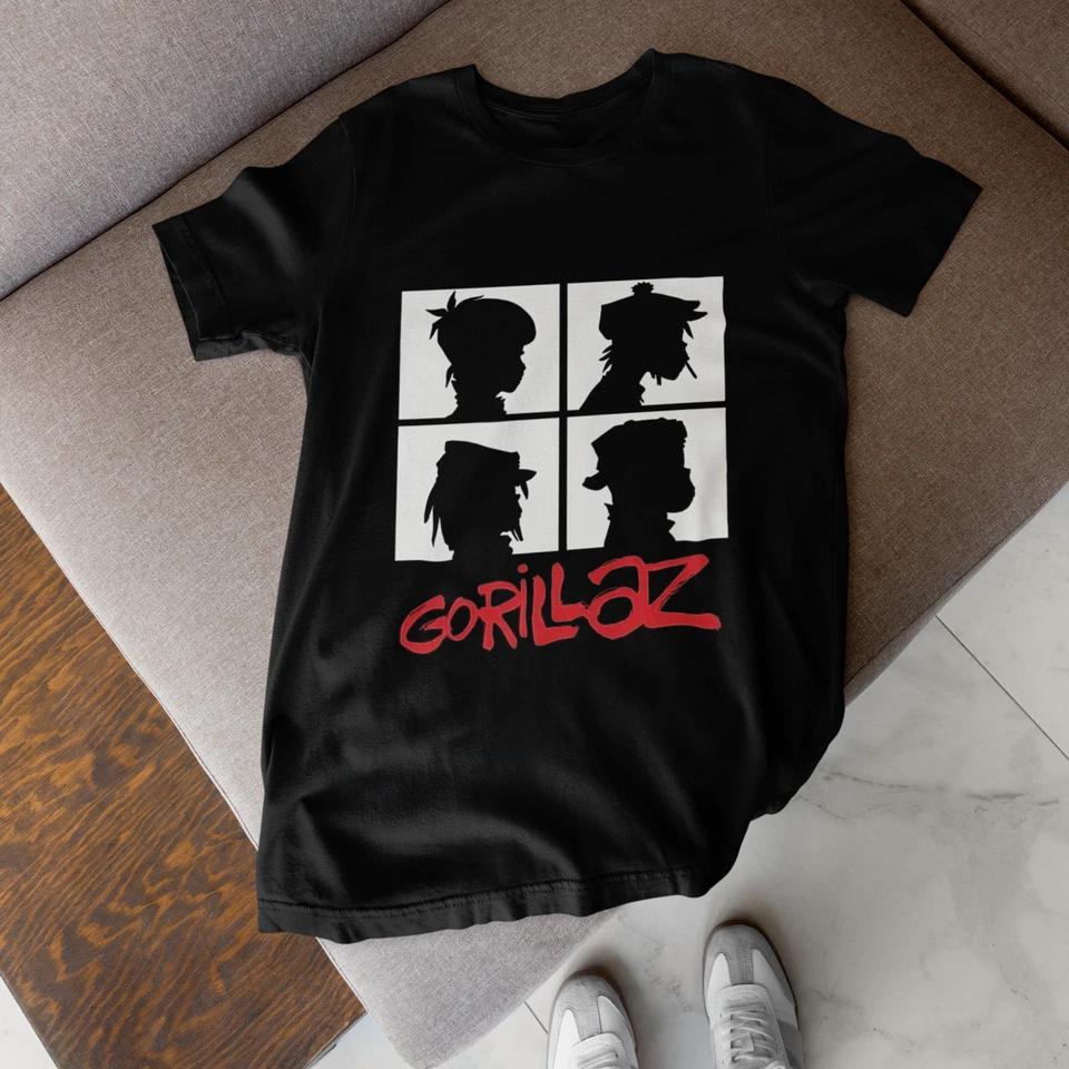 

Cartoon Band Silhouette Graphic T-Shirt Indie Rock Style Music Fan Tee L