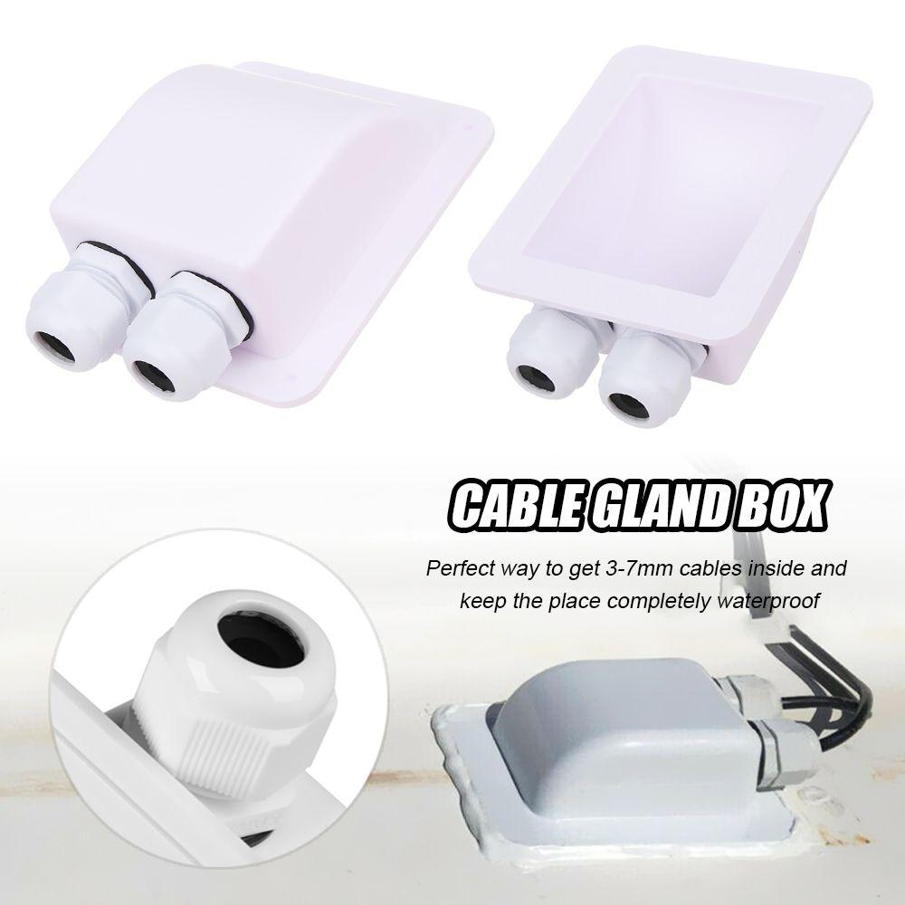 Boat Caravan Camper. Cable Entry Gland Double/Single Ports Solar Panel Terminal Block Case RV Roof Cable Box
