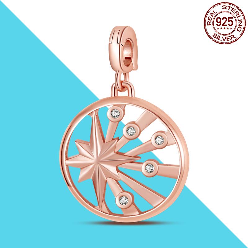 925 Silver Me Series Eye Medallion Pendant Charms for Bracelet Necklace DIY Link Earring Styling Two-ring Connector Jewelry