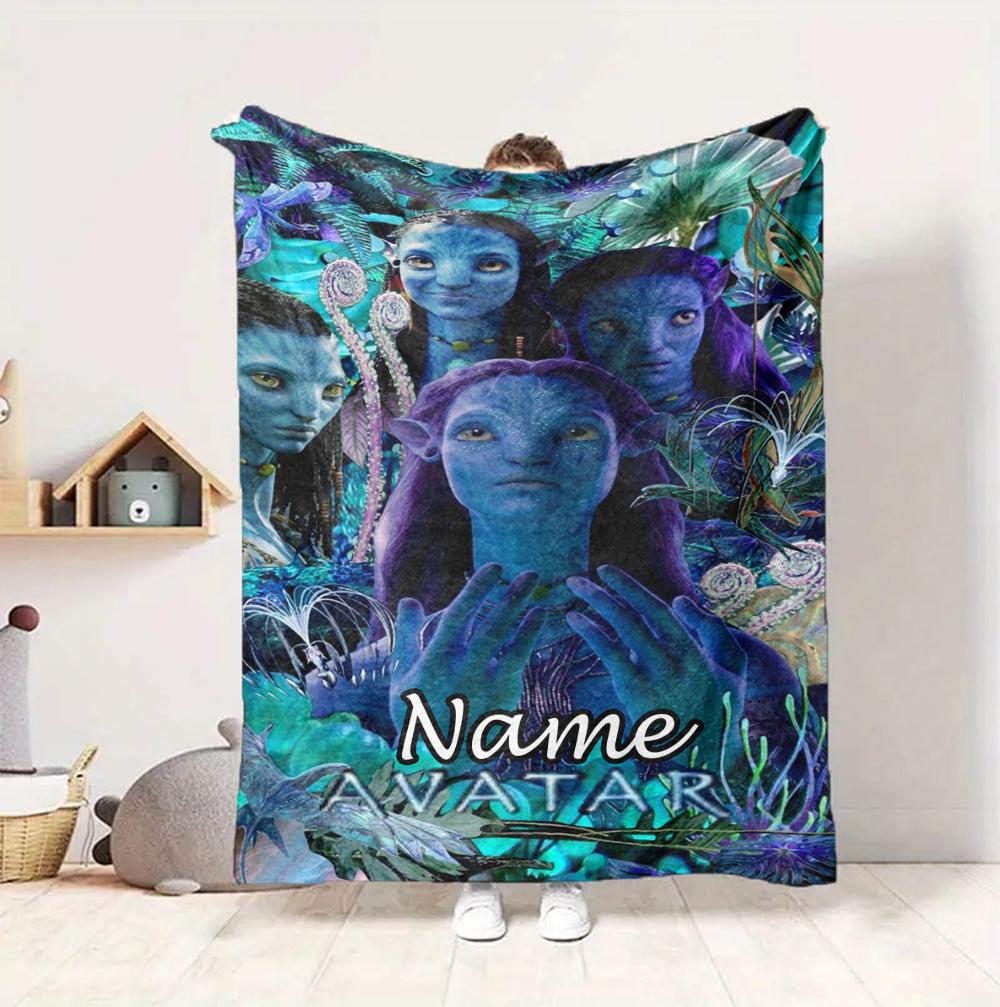 Benutzerdefinierter Name Avatar Welt Flanell Decke Überwurf Weich Warm Sofa Bett Dekor Einzigartiges Geschenk