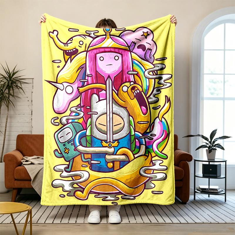 Adventure Time Soft and comfortable flannel Suitable for sofas living rooms outdoor camping travel and also makes a great anniversary gift