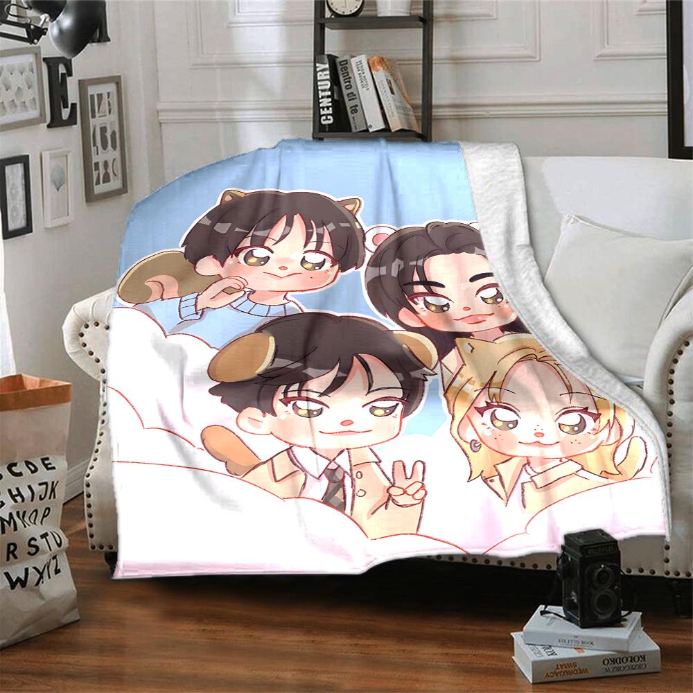 1Pc Kawaii Friends Together Blanket For Couch Bed Plush Cozy Fuzzy Blanket Super Soft Warm Blankets For Fall And Winter 091841