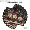 Christmas Table Mats Suitable for Dining, Xmas Gnome Placemats with Hot Cocoa, Rectangular Hand Washable Table Decor for Holiday Parties, Gift for Hom