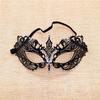 Venetian Halloween Half Face Mask Vintage Elastic Bands Black Lace Metal Mask Hollowed-out Handmade Masquerade Princess Mask
