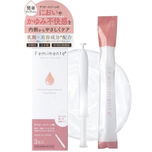 

Femimente Vaginal Irrigator for Sensitive Zone Odor Care (Medical Device Certified) Made in Japan, 3-Pack, Mildly Acidic, Fragrance-Free, Contains Lac