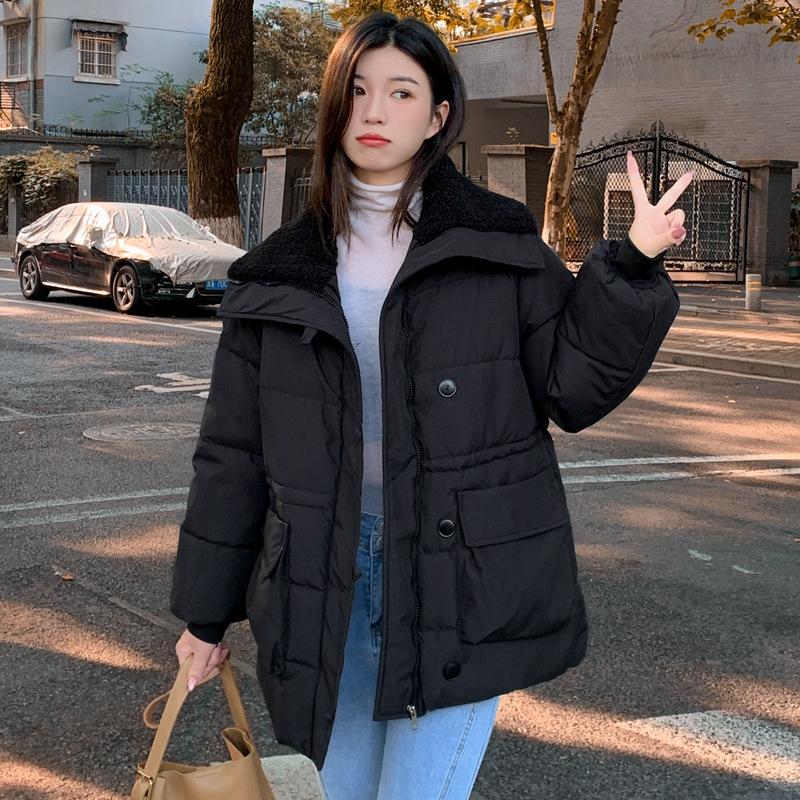 2025 new padded clothes Korean version thickened women's loose padded jacket with a sense of design large lapel padded jacket is versatile Korean