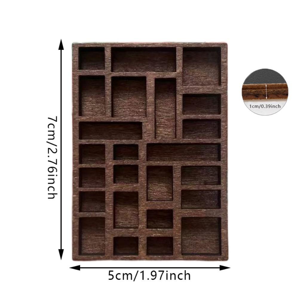 Miniature Trinket Shelf Wooden Miniature Jewelry Stand Crystal Ornament Display Holder Mineral Specimen Storage Rack