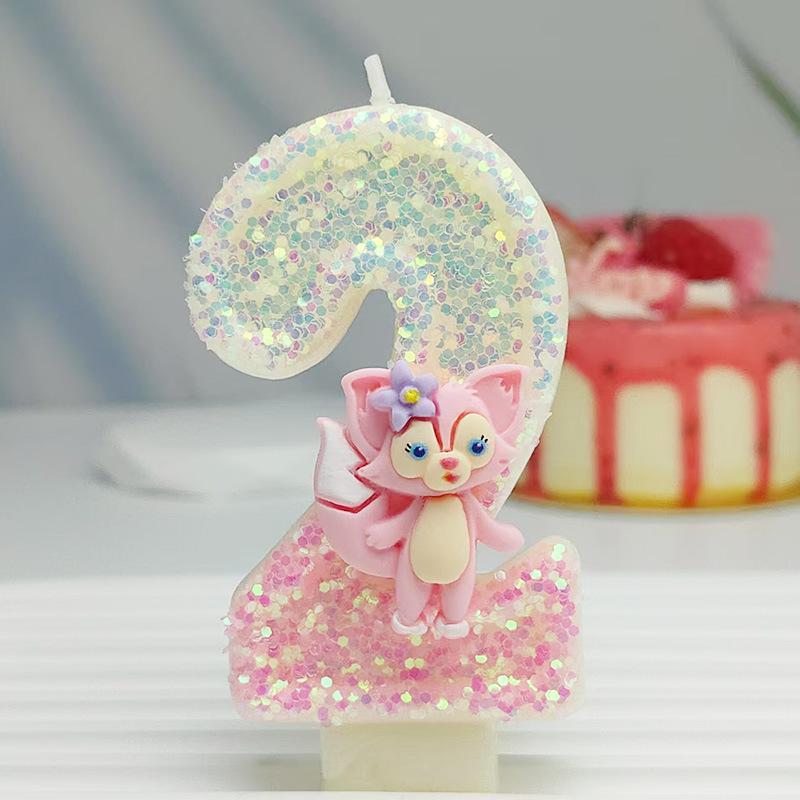 Exquisite Cute Cartoon Linnabelle Digital Candle Birthday Cake Atmosphere Birthday Decoration Candle Styles