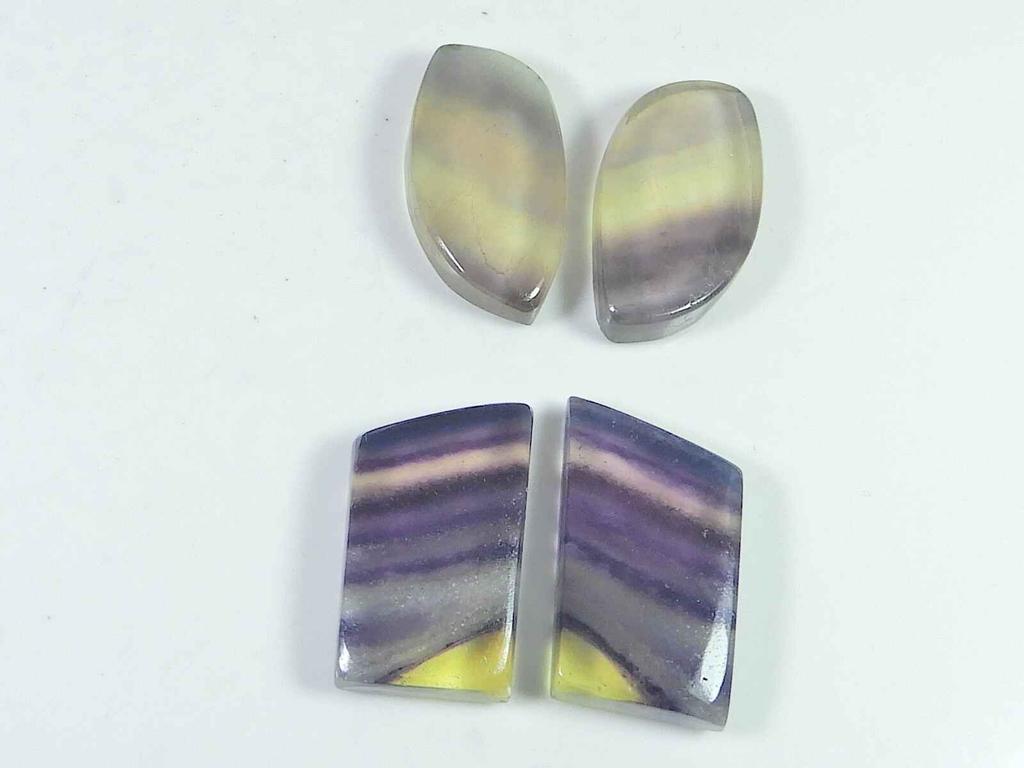 24-27MM Fluorite Matched Pair 2Pcs Fancy Cabochon Crytsal for Earring Making SK-3678