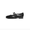 Red Dragonfly Mary Jane Shoes Women's French Square Toe Commuter Flats Leather Shoes
