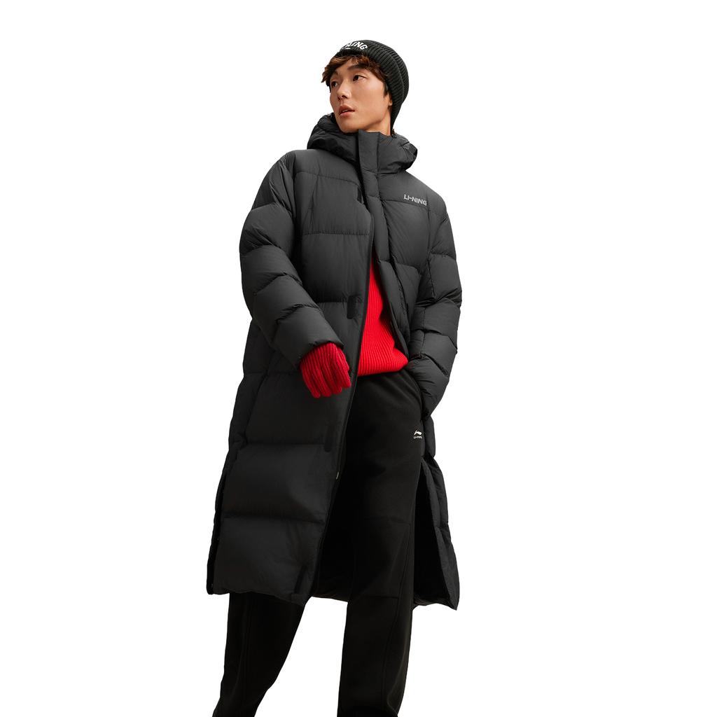 Li Ning Sports Lifestyle Series Loose Fit Hooded Logo Down Jacket Men Outerwear AYMV513-2