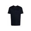 Plain Knit Flocked Logo Round Neck Short Sleeve T-Shirt Men Tops Black 3L1TCQ-1JSAZ-0920