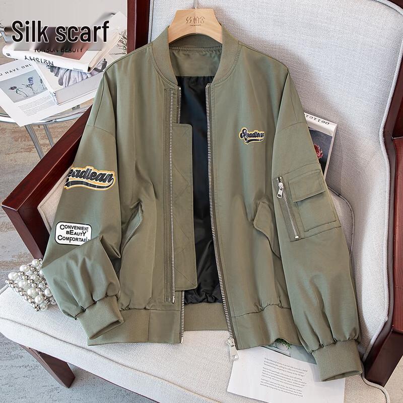 Женская винтажная американская свободная бейсбольная куртка L