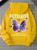 Autumn Men'S Avant-Garde Butterfly Print Soft And Comfortable Hoodie Outdoor City High Street Hoodie