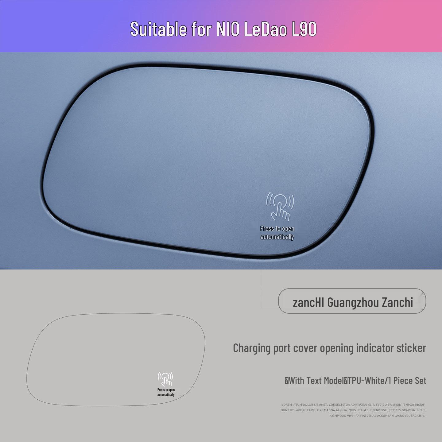

L60 L90 Auto Door Handle & Charging Port Reminder Sticker Decor