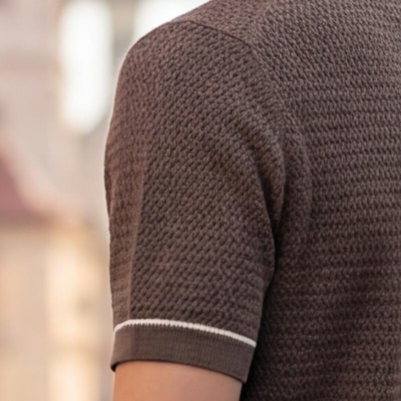 Antonio Men's Merino Wool Blend Short Sleeve Polo Knit