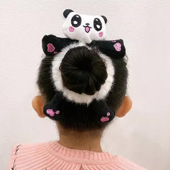 Hair Tie Soft Plush Material Cartoon Frog Panda Animal Shapes Elastic Hair Rope Women Hair Accessories