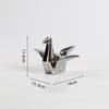 Ceramic Handicrafts Silver Paper Crane Geometric Bird Sculpture Origami Decorative Figurines Home Decoration Accessories