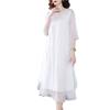 Chinese Traditional Chiffon Qipao National Flower Embroidery Cheongsam Oriental Elegant Wedding Party Dress