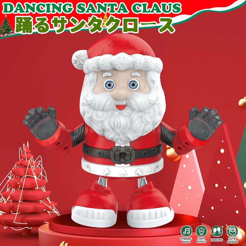 OBEST Dancing Santa Robot Santa Claus Toy Model with LED Electronic Collectible Moveable Educational Singing and Baby Christmas Gift for Boys and