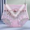 Moda Estiva Lusso Leggero Ricamato Sexy Rete Biancheria Intima Donna Taglie Forti Vita Alta Senza Cuciture Comodo Pizzo Triangolo Pantaloncini