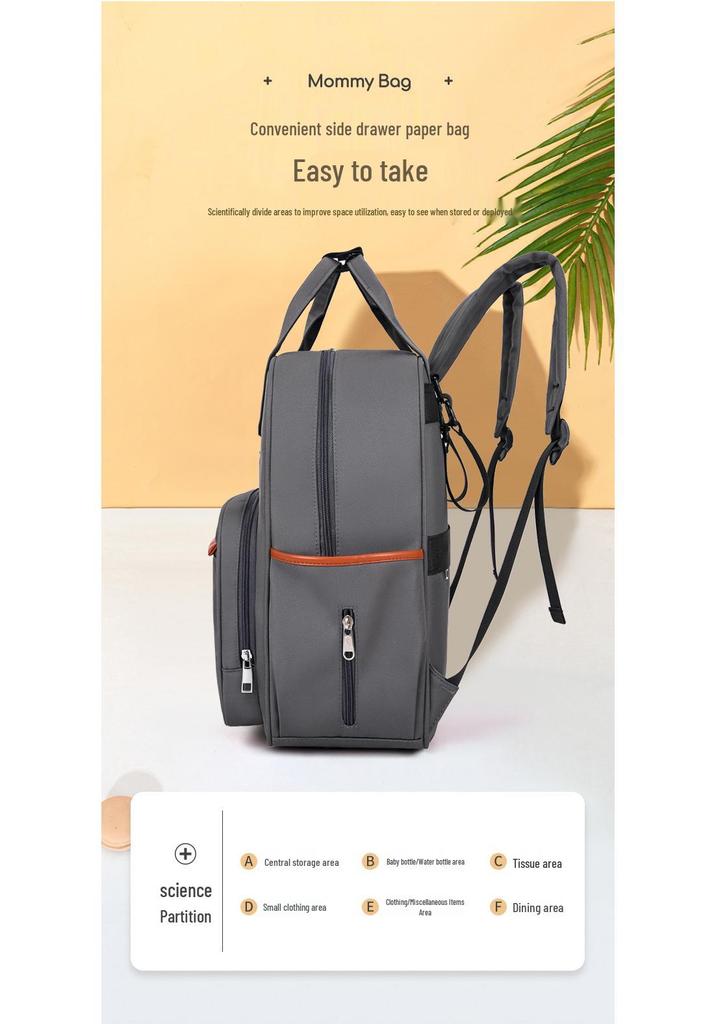 Trendy Large-Capacity Mom Bag with Wet/Dry Separation, Luggage Handle Attachment, Multi-Function Backpack for Mothers