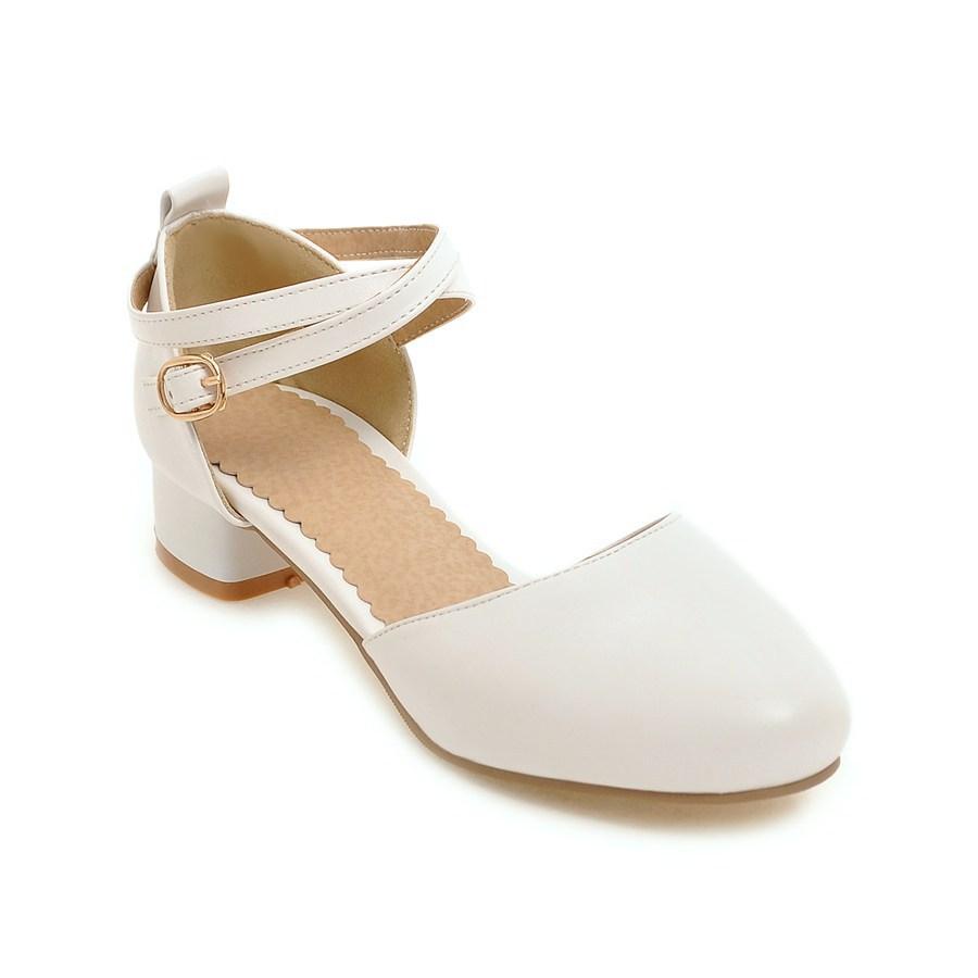 Girls High Heels Shoes Kids Sandals Wedding Party Mary Jane Princess Shoes Women Comfort Chunky Heel Round Toe Shoes Size 30-43