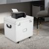 Aluminum Alloy Locking File Box W/ Wheels & Telescopic Handle, Secure Mobile Document Storage Case, Silver Office File Organizer