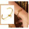 Trendy kulaté otevřené uzlové náramky pro ženy Elegantní zlatá barva Šperky Noeud Armband Pulseiras