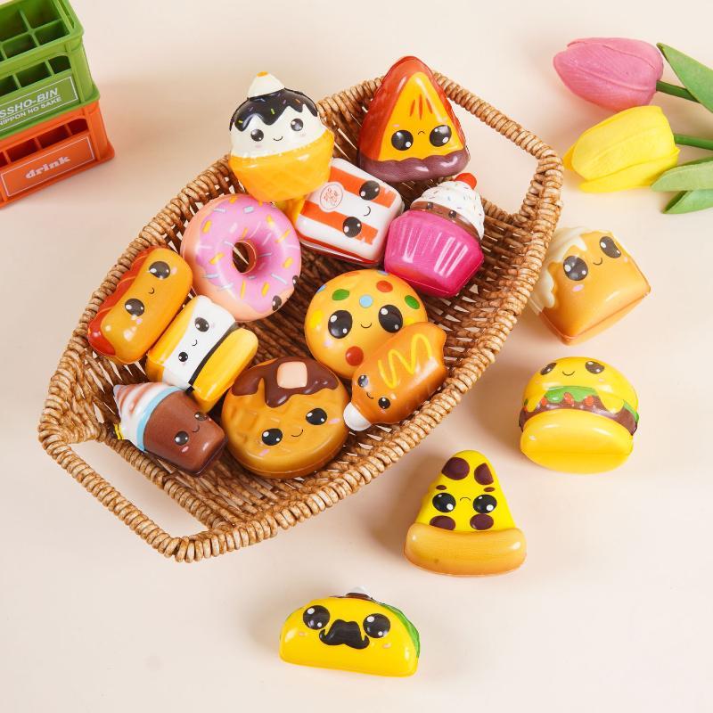 Cute Simulated Bread Food Shaped Toys Pu Slow Rebound Stress Squeeze Toys For Kids Adult
