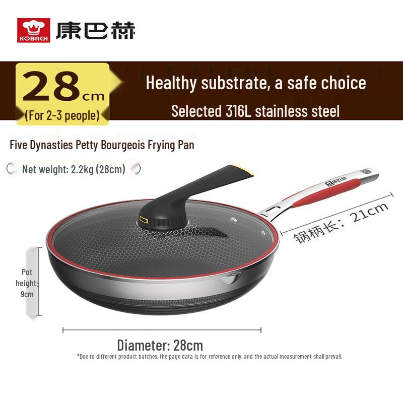 KOBACH 5th Gen 316L Stainless Steel Double Honeycomb Non-stick Wok