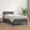 Exclusive House - Bed Slat Base with Grey Mattress 100x200 Cm Faux Leather