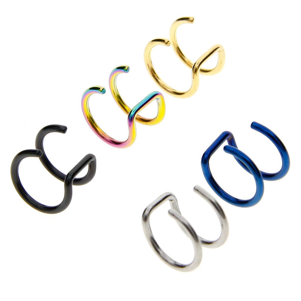 1 Paar Mode Damen Clip-Ohrringe Knorpel Ohrklemme Clip Wickel Nicht Gepierct Bunt