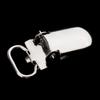 20 Pieces 1'' Metal Pacifier Suspender Clips Webbing Strap Holder Craft Hooks Silver