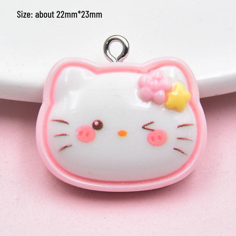 Resin Cartoon Animal Head Earrings & Keychain Pendant - DIY Handmade Jewelry Accessories
