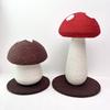 Compact Red Umbrella Cat Tree with Sisal Mushroom Scratch Board - No Shedding, Ideal for Small Cats, Claw Maintenance, and Space-Saving Playtime