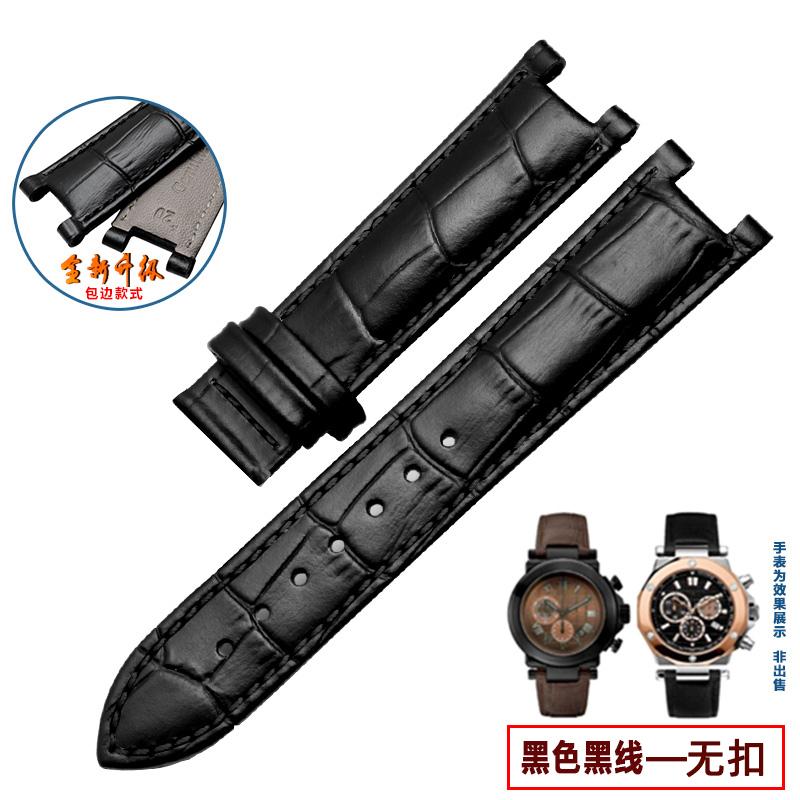 Kopfschicht Lederarmband Krokodilmuster Rindsleder für YA133309 Gales 20*11mm 22*13mm Uhrenarmband Schwarz Braun Herren Accessoires